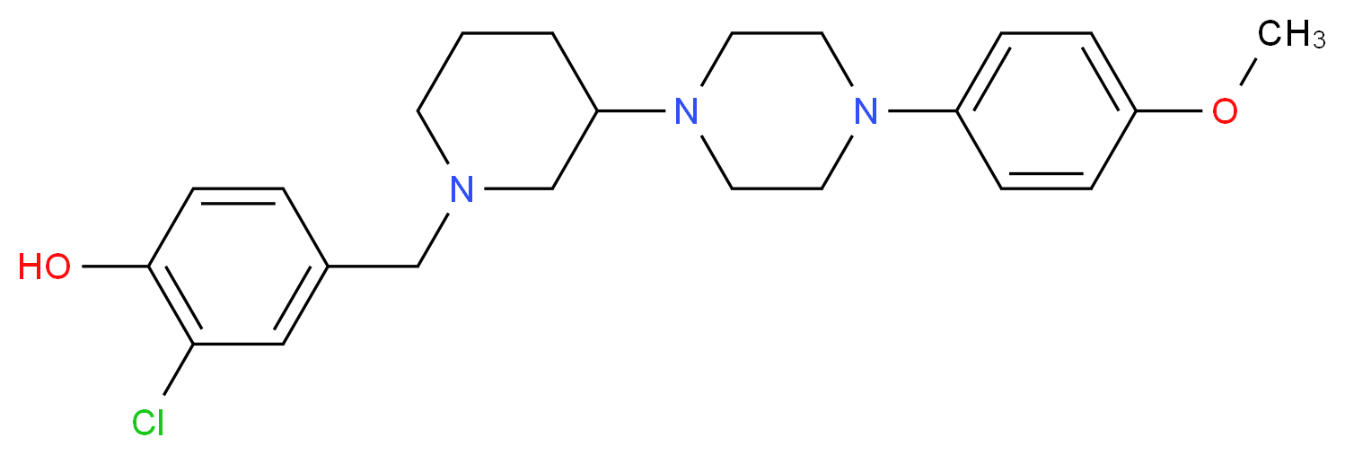 2-chloro-4-({3-[4-(4-methoxyphenyl)-1-piperazinyl]-1-piperidinyl}methyl)phenol_Molecular_structure_CAS_)