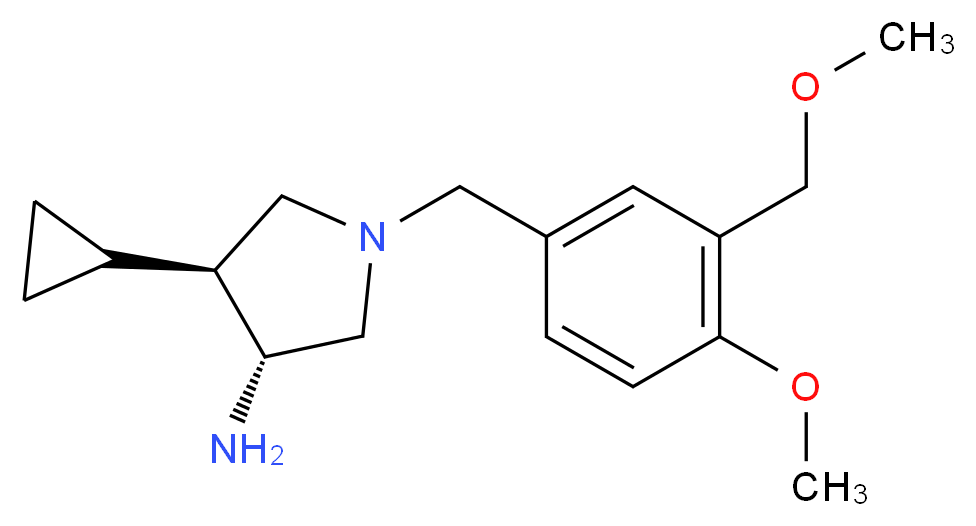 (3R*,4S*)-4-cyclopropyl-1-[4-methoxy-3-(methoxymethyl)benzyl]-3-pyrrolidinamine_Molecular_structure_CAS_)