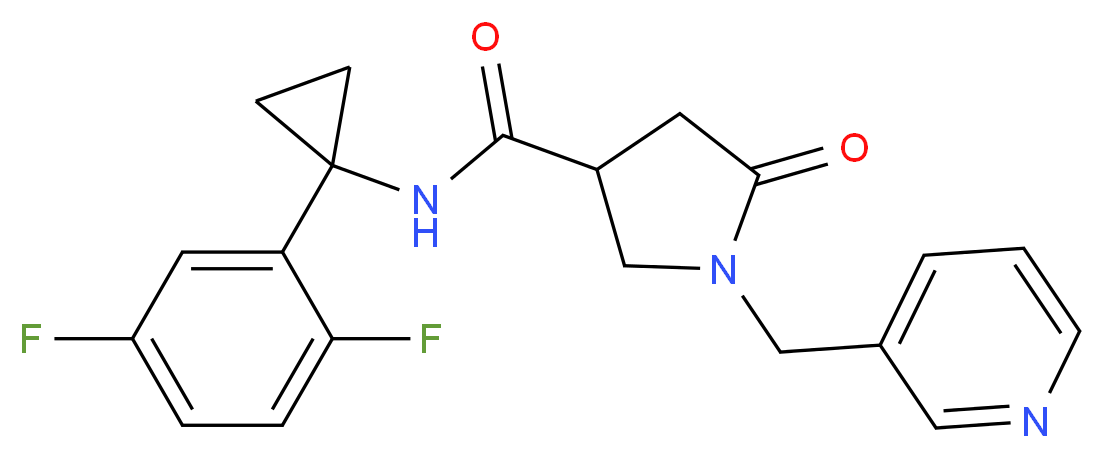 N-[1-(2,5-difluorophenyl)cyclopropyl]-5-oxo-1-(3-pyridinylmethyl)-3-pyrrolidinecarboxamide_Molecular_structure_CAS_)