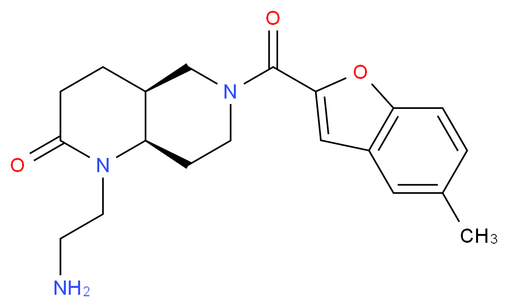 (4aS*,8aR*)-1-(2-aminoethyl)-6-[(5-methyl-1-benzofuran-2-yl)carbonyl]octahydro-1,6-naphthyridin-2(1H)-one_Molecular_structure_CAS_)