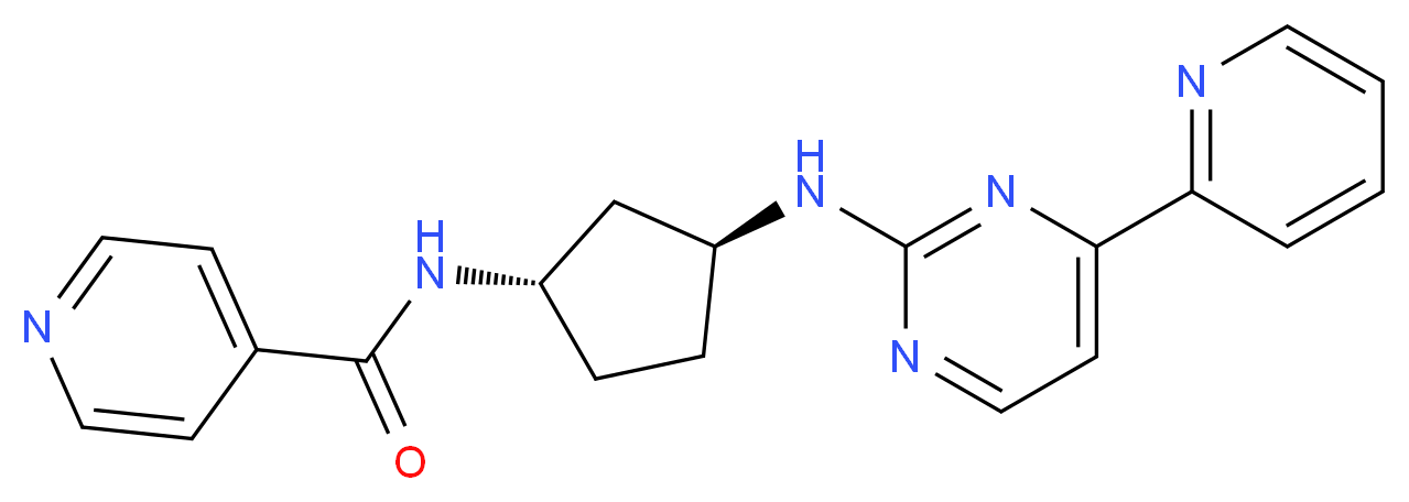 N-((1S*,3S*)-3-{[4-(2-pyridinyl)-2-pyrimidinyl]amino}cyclopentyl)isonicotinamide_Molecular_structure_CAS_)