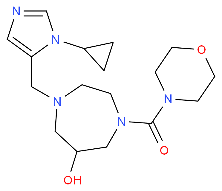 1-[(1-cyclopropyl-1H-imidazol-5-yl)methyl]-4-(morpholin-4-ylcarbonyl)-1,4-diazepan-6-ol_Molecular_structure_CAS_)