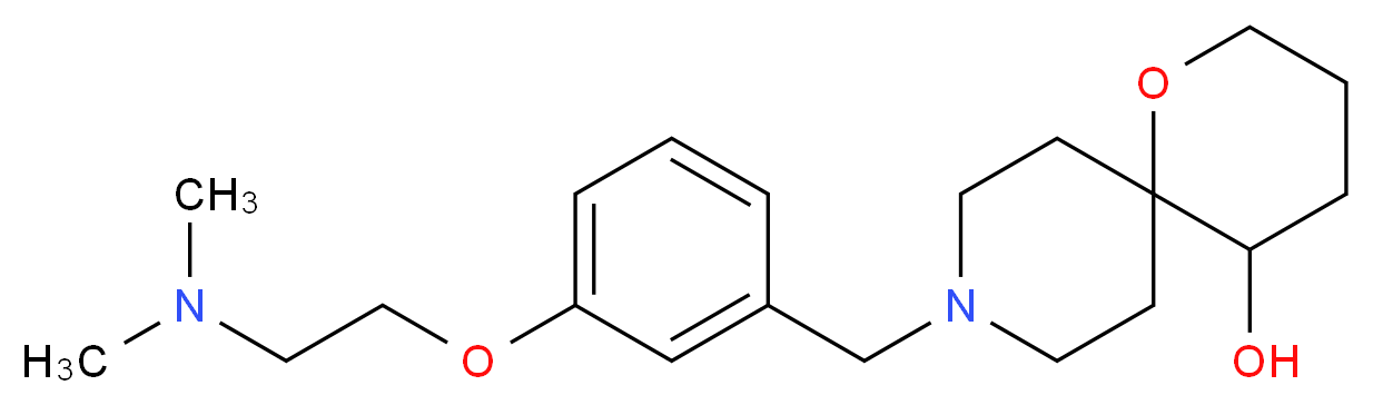 9-{3-[2-(dimethylamino)ethoxy]benzyl}-1-oxa-9-azaspiro[5.5]undecan-5-ol_Molecular_structure_CAS_)