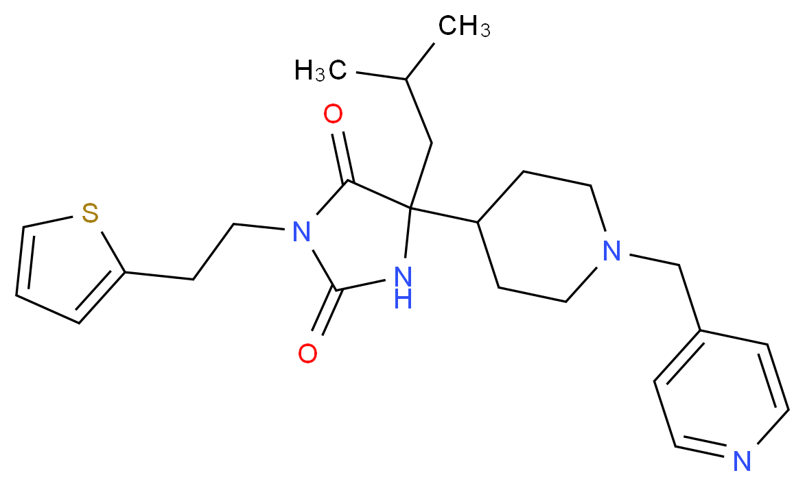5-isobutyl-5-[1-(4-pyridinylmethyl)-4-piperidinyl]-3-[2-(2-thienyl)ethyl]-2,4-imidazolidinedione_Molecular_structure_CAS_)