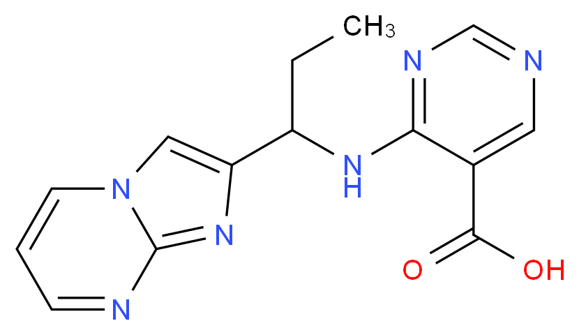 4-[(1-imidazo[1,2-a]pyrimidin-2-ylpropyl)amino]pyrimidine-5-carboxylic acid_Molecular_structure_CAS_)