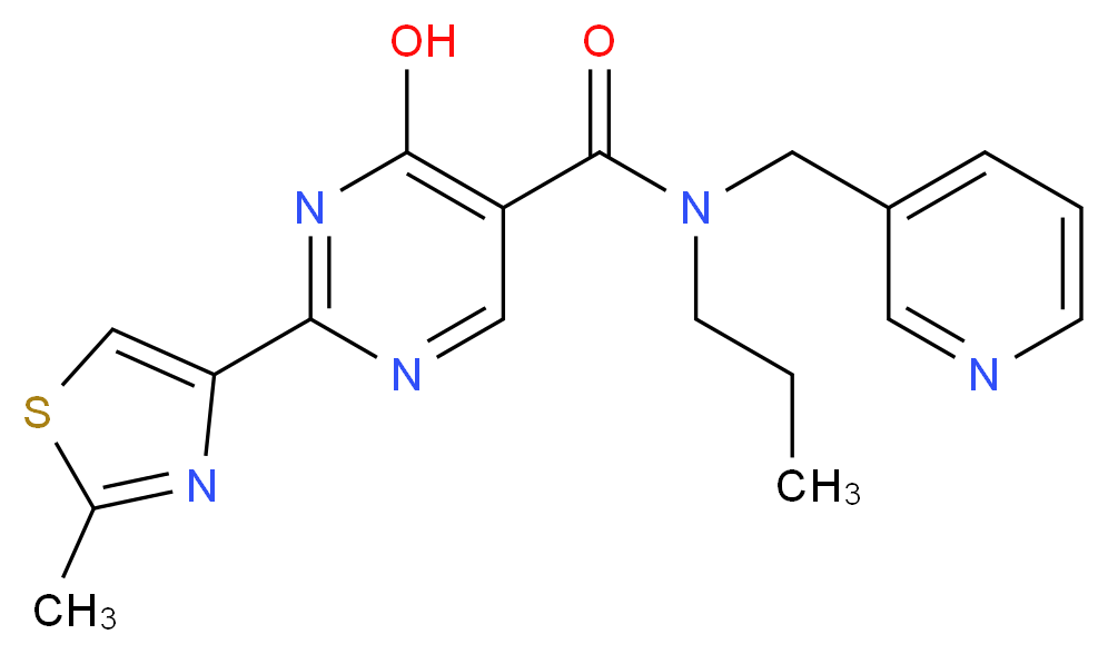 4-hydroxy-2-(2-methyl-1,3-thiazol-4-yl)-N-propyl-N-(pyridin-3-ylmethyl)pyrimidine-5-carboxamide_Molecular_structure_CAS_)