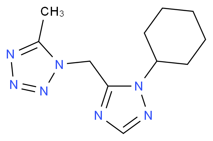 1-[(1-cyclohexyl-1H-1,2,4-triazol-5-yl)methyl]-5-methyl-1H-tetrazole_Molecular_structure_CAS_)