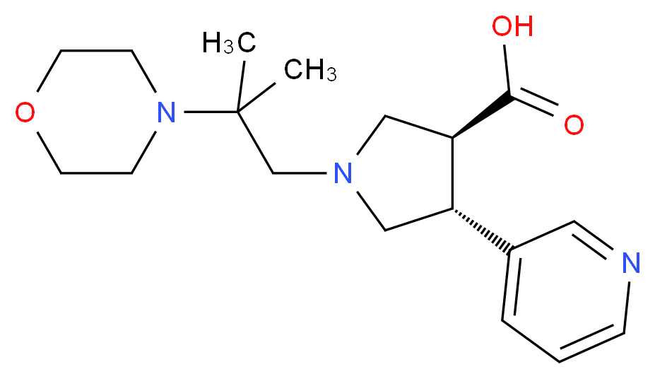 (3S*,4R*)-1-[2-methyl-2-(4-morpholinyl)propyl]-4-(3-pyridinyl)-3-pyrrolidinecarboxylic acid_Molecular_structure_CAS_)