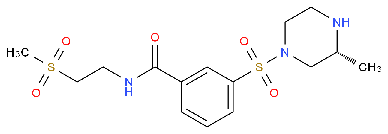 3-{[(3R)-3-methylpiperazin-1-yl]sulfonyl}-N-[2-(methylsulfonyl)ethyl]benzamide_Molecular_structure_CAS_)
