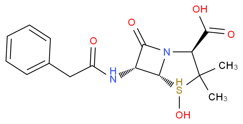 N-[(2S,4S,6R)-2-(DIHYDROXYMETHYL)-4-HYDROXY-3,3-DIMETHYL-7-OXO-4LAMBDA~4~-THIA-1-AZABICYCLO[3.2.0]HEPT-6-YL]-2-PHENYLACETAMIDE_Molecular_structure_CAS_)