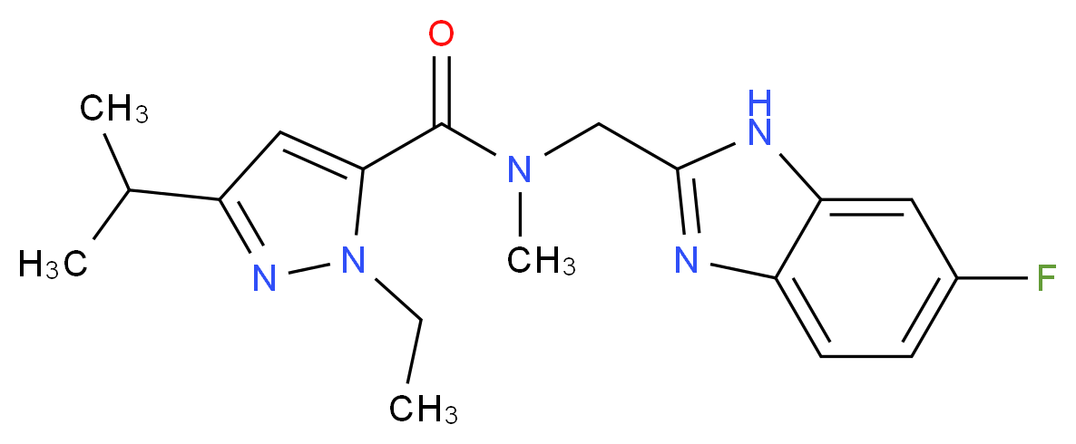 1-ethyl-N-[(6-fluoro-1H-benzimidazol-2-yl)methyl]-3-isopropyl-N-methyl-1H-pyrazole-5-carboxamide_Molecular_structure_CAS_)