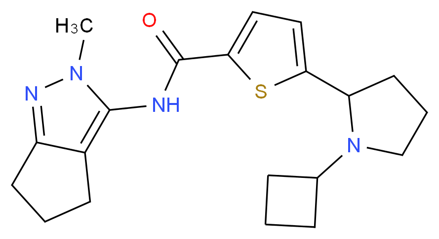 5-(1-cyclobutyl-2-pyrrolidinyl)-N-(2-methyl-2,4,5,6-tetrahydrocyclopenta[c]pyrazol-3-yl)-2-thiophenecarboxamide_Molecular_structure_CAS_)