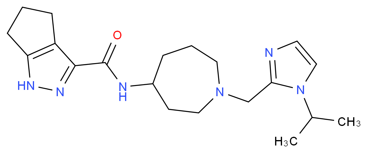 N-{1-[(1-isopropyl-1H-imidazol-2-yl)methyl]-4-azepanyl}-1,4,5,6-tetrahydrocyclopenta[c]pyrazole-3-carboxamide_Molecular_structure_CAS_)