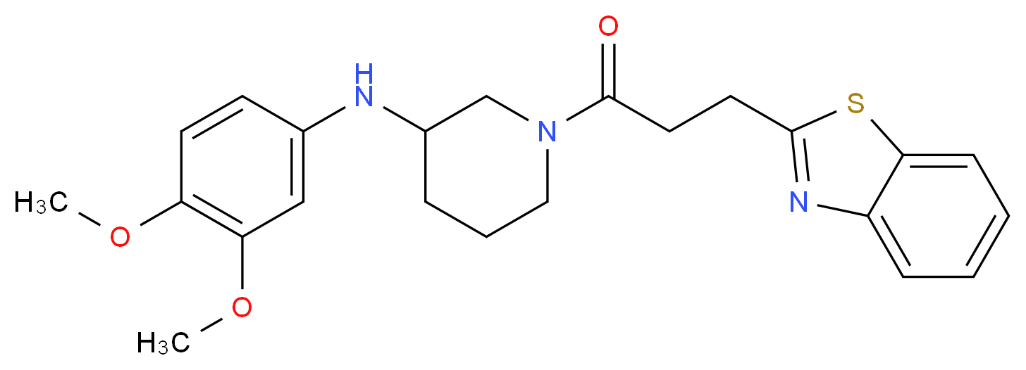 1-[3-(1,3-benzothiazol-2-yl)propanoyl]-N-(3,4-dimethoxyphenyl)-3-piperidinamine_Molecular_structure_CAS_)