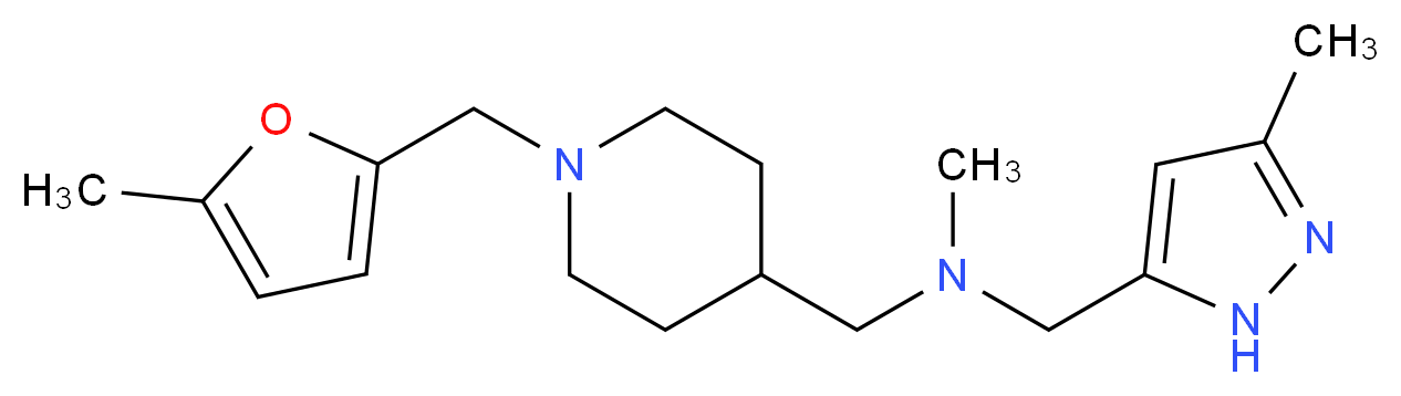 N-methyl-1-{1-[(5-methyl-2-furyl)methyl]-4-piperidinyl}-N-[(3-methyl-1H-pyrazol-5-yl)methyl]methanamine_Molecular_structure_CAS_)