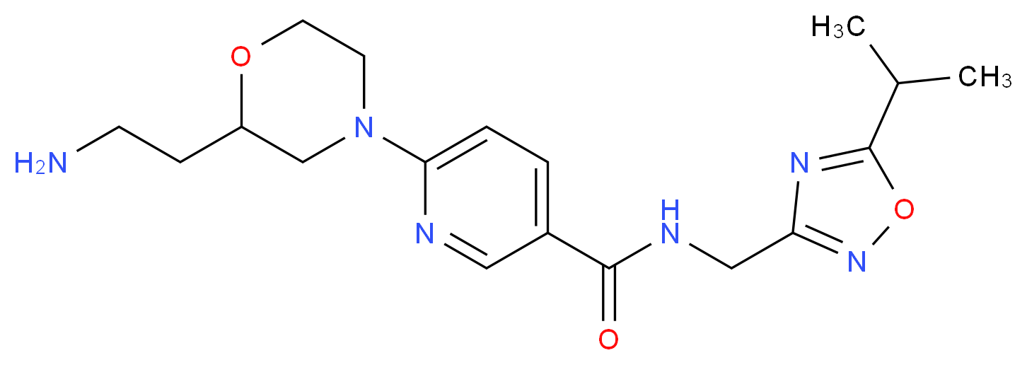 6-[2-(2-aminoethyl)morpholin-4-yl]-N-[(5-isopropyl-1,2,4-oxadiazol-3-yl)methyl]nicotinamide_Molecular_structure_CAS_)