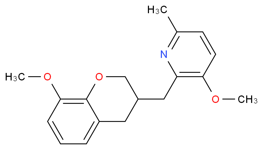 3-methoxy-2-[(8-methoxy-3,4-dihydro-2H-chromen-3-yl)methyl]-6-methylpyridine_Molecular_structure_CAS_)