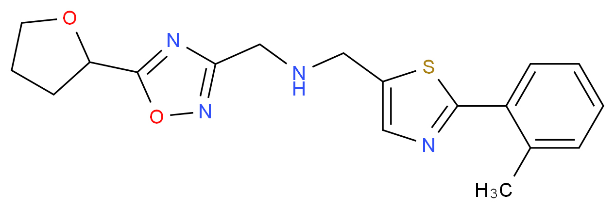 1-[2-(2-methylphenyl)-1,3-thiazol-5-yl]-N-{[5-(tetrahydrofuran-2-yl)-1,2,4-oxadiazol-3-yl]methyl}methanamine_Molecular_structure_CAS_)