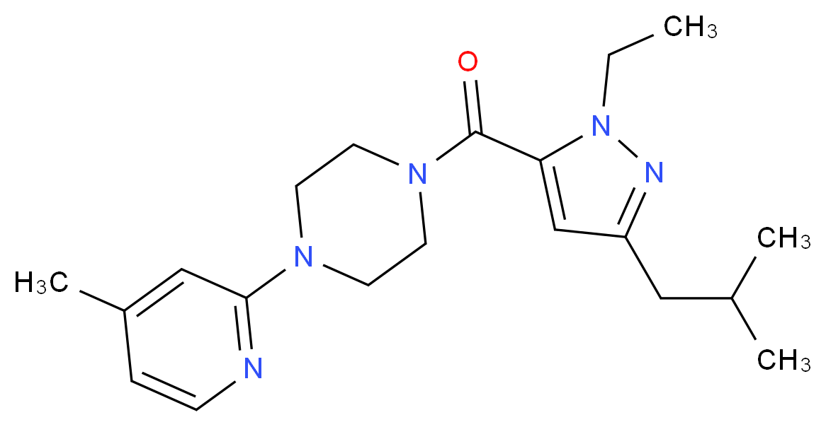 1-[(1-ethyl-3-isobutyl-1H-pyrazol-5-yl)carbonyl]-4-(4-methyl-2-pyridinyl)piperazine_Molecular_structure_CAS_)