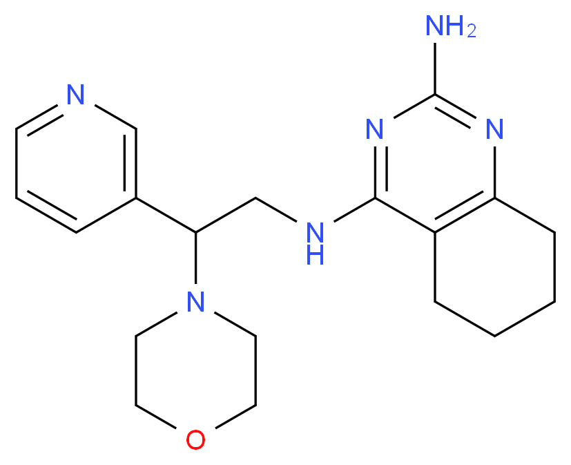 N~4~-(2-morpholin-4-yl-2-pyridin-3-ylethyl)-5,6,7,8-tetrahydroquinazoline-2,4-diamine_Molecular_structure_CAS_)