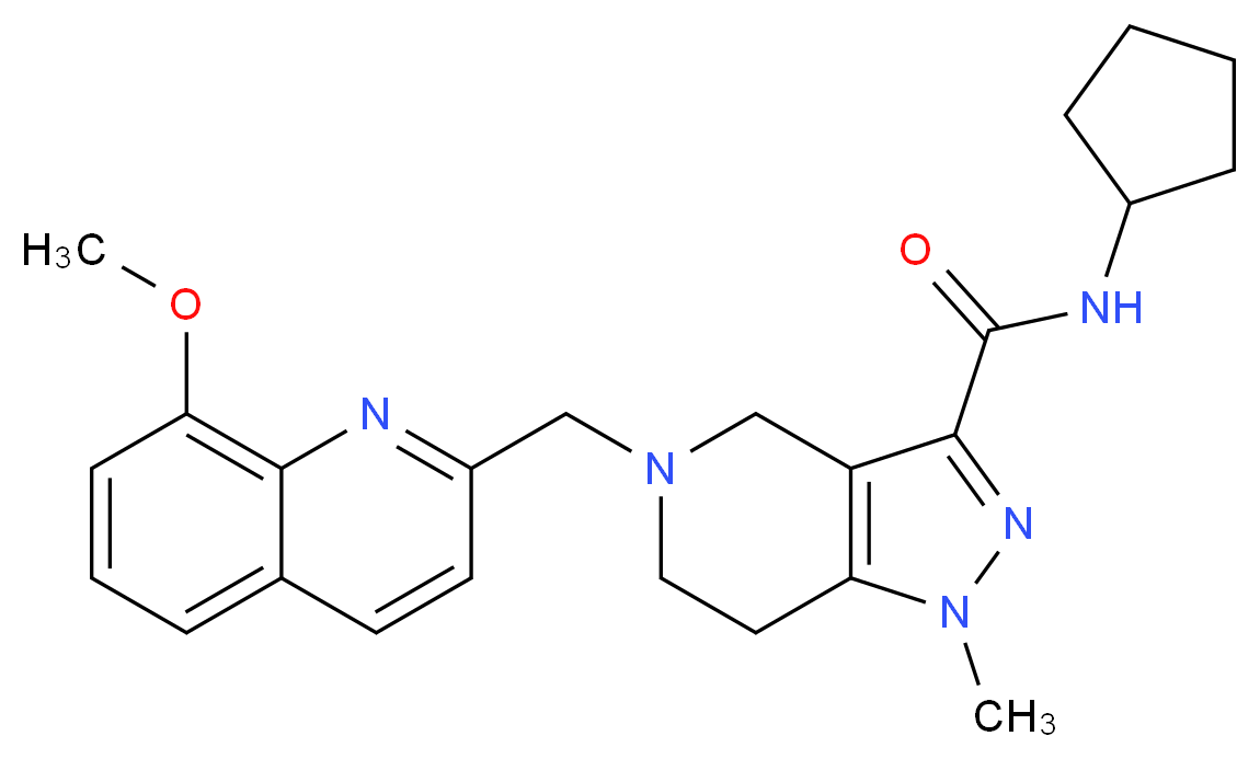 N-cyclopentyl-5-[(8-methoxy-2-quinolinyl)methyl]-1-methyl-4,5,6,7-tetrahydro-1H-pyrazolo[4,3-c]pyridine-3-carboxamide_Molecular_structure_CAS_)