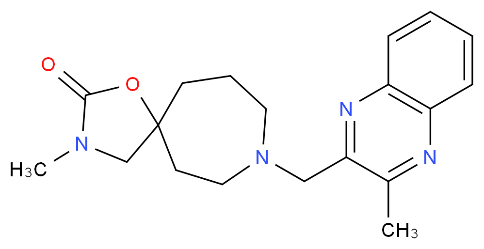 3-methyl-8-[(3-methylquinoxalin-2-yl)methyl]-1-oxa-3,8-diazaspiro[4.6]undecan-2-one_Molecular_structure_CAS_)