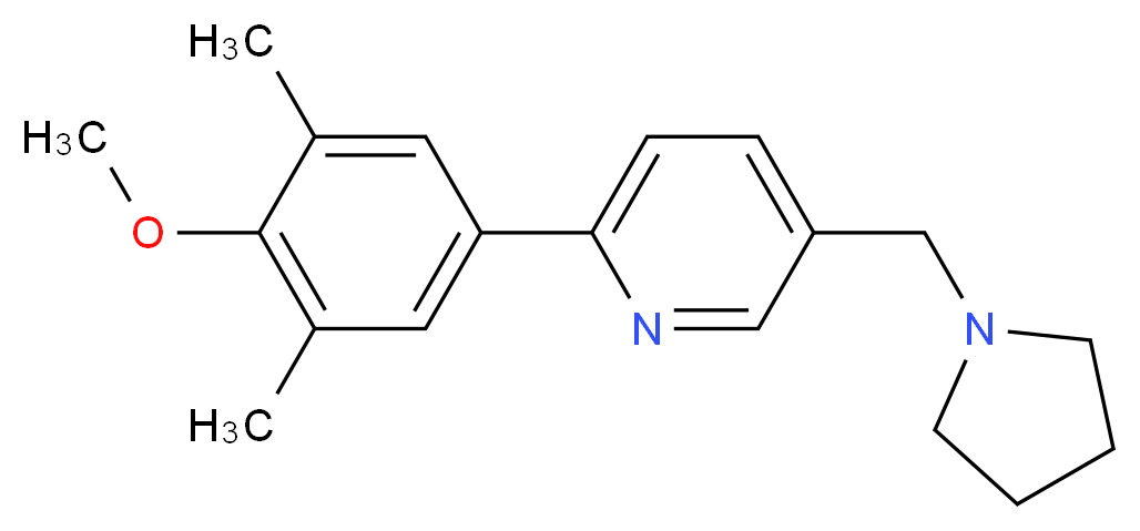 2-(4-methoxy-3,5-dimethylphenyl)-5-(pyrrolidin-1-ylmethyl)pyridine_Molecular_structure_CAS_)