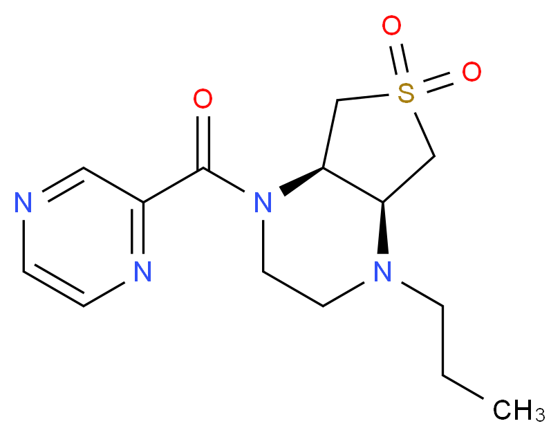 (4aR*,7aS*)-1-propyl-4-(2-pyrazinylcarbonyl)octahydrothieno[3,4-b]pyrazine 6,6-dioxide_Molecular_structure_CAS_)