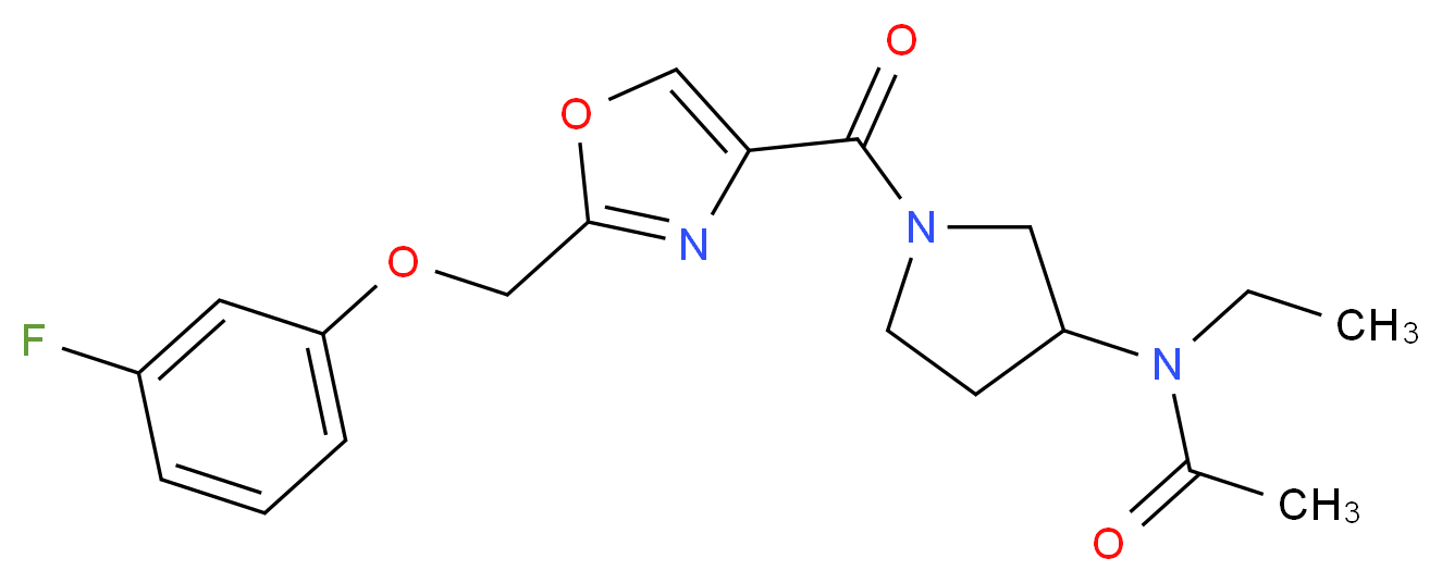 N-ethyl-N-[1-({2-[(3-fluorophenoxy)methyl]-1,3-oxazol-4-yl}carbonyl)pyrrolidin-3-yl]acetamide_Molecular_structure_CAS_)