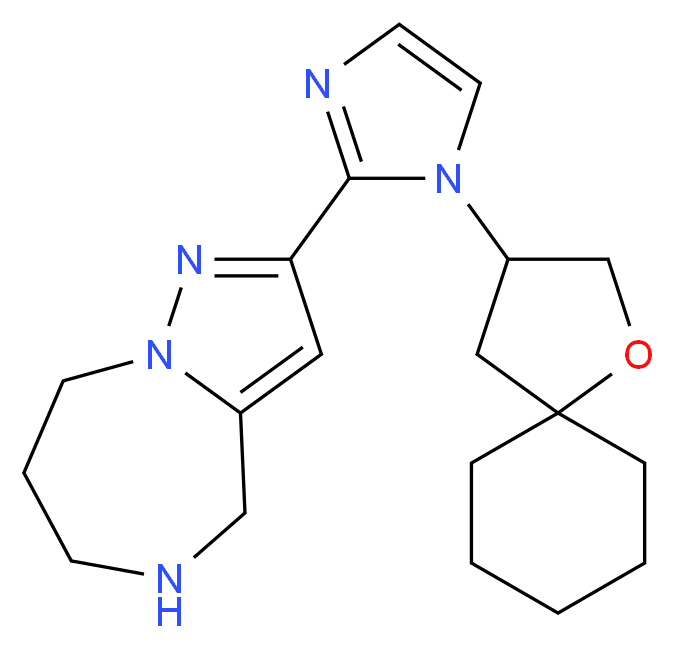 2-[1-(1-oxaspiro[4.5]dec-3-yl)-1H-imidazol-2-yl]-5,6,7,8-tetrahydro-4H-pyrazolo[1,5-a][1,4]diazepine_Molecular_structure_CAS_)
