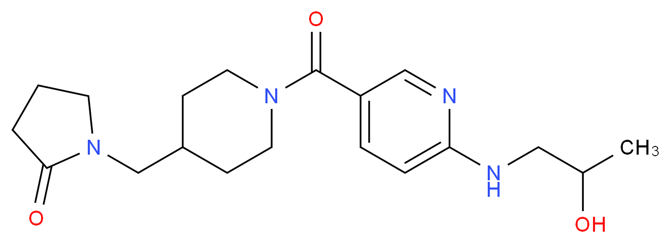 1-{[1-({6-[(2-hydroxypropyl)amino]pyridin-3-yl}carbonyl)piperidin-4-yl]methyl}pyrrolidin-2-one_Molecular_structure_CAS_)
