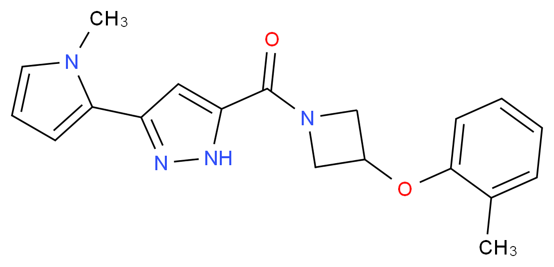 5-{[3-(2-methylphenoxy)-1-azetidinyl]carbonyl}-3-(1-methyl-1H-pyrrol-2-yl)-1H-pyrazole_Molecular_structure_CAS_)