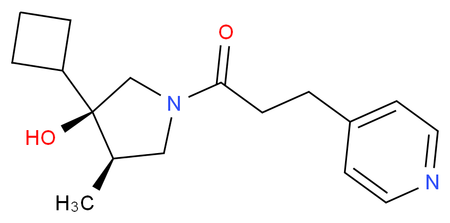 (3R*,4R*)-3-cyclobutyl-4-methyl-1-[3-(4-pyridinyl)propanoyl]-3-pyrrolidinol_Molecular_structure_CAS_)