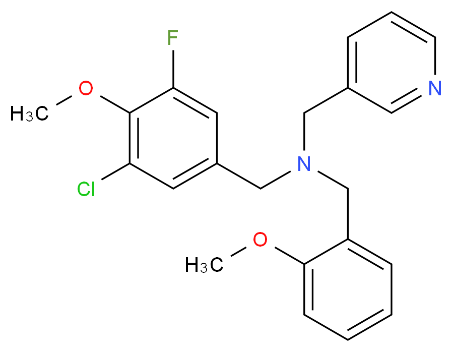 (3-chloro-5-fluoro-4-methoxybenzyl)(2-methoxybenzyl)(pyridin-3-ylmethyl)amine_Molecular_structure_CAS_)