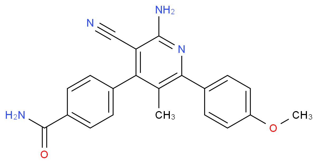 4-[2-amino-3-cyano-6-(4-methoxyphenyl)-5-methylpyridin-4-yl]benzamide_Molecular_structure_CAS_)