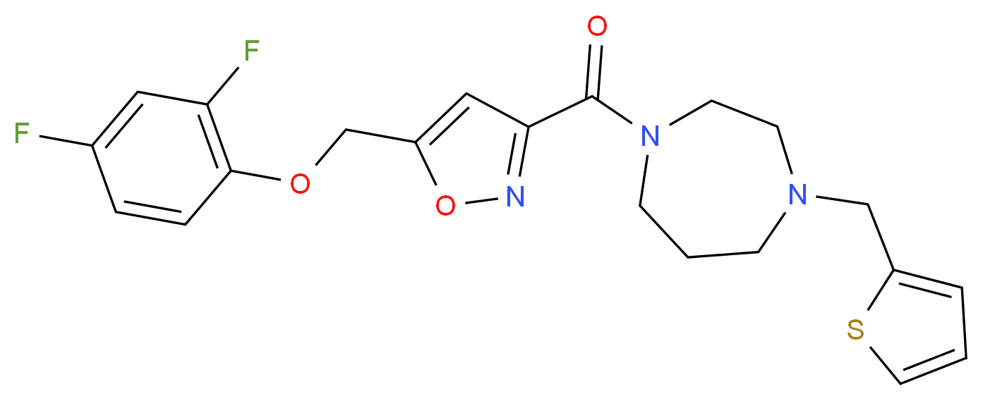 1-({5-[(2,4-difluorophenoxy)methyl]-3-isoxazolyl}carbonyl)-4-(2-thienylmethyl)-1,4-diazepane_Molecular_structure_CAS_)