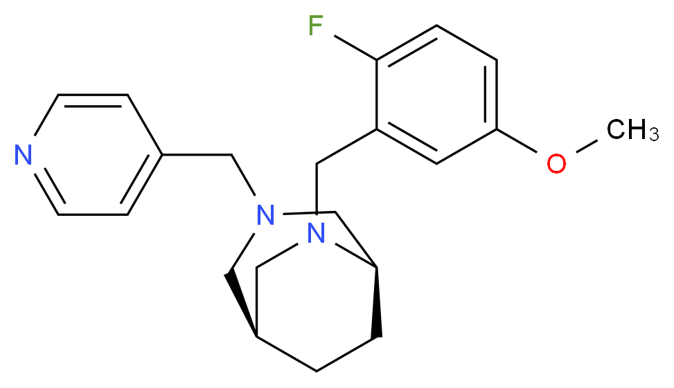 (1S*,5R*)-6-(2-fluoro-5-methoxybenzyl)-3-(4-pyridinylmethyl)-3,6-diazabicyclo[3.2.2]nonane_Molecular_structure_CAS_)