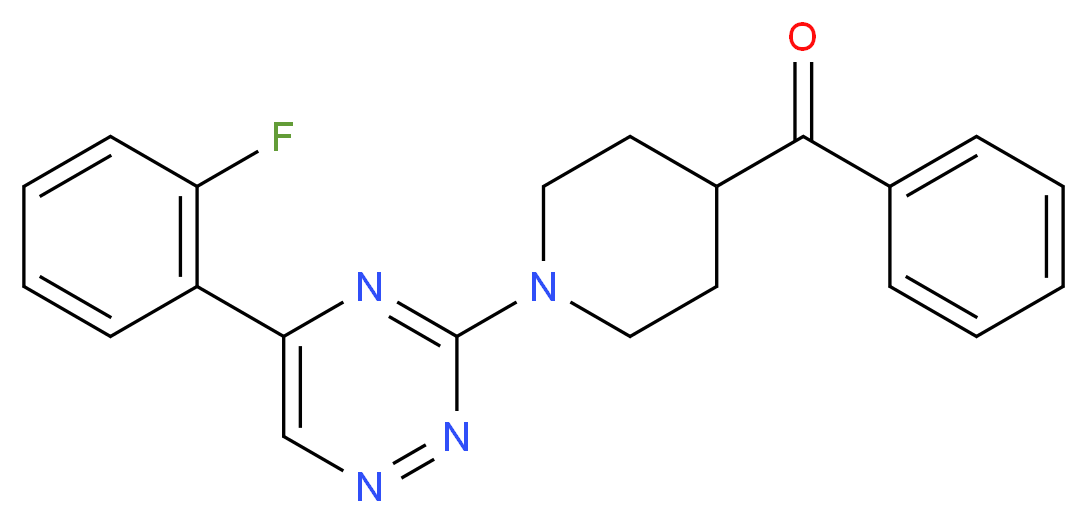 {1-[5-(2-fluorophenyl)-1,2,4-triazin-3-yl]-4-piperidinyl}(phenyl)methanone_Molecular_structure_CAS_)