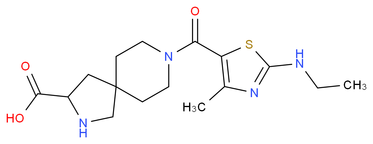 8-{[2-(ethylamino)-4-methyl-1,3-thiazol-5-yl]carbonyl}-2,8-diazaspiro[4.5]decane-3-carboxylic acid_Molecular_structure_CAS_)