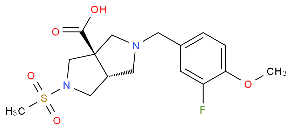 (3aR*,6aR*)-2-(3-fluoro-4-methoxybenzyl)-5-(methylsulfonyl)hexahydropyrrolo[3,4-c]pyrrole-3a(1H)-carboxylic acid_Molecular_structure_CAS_)