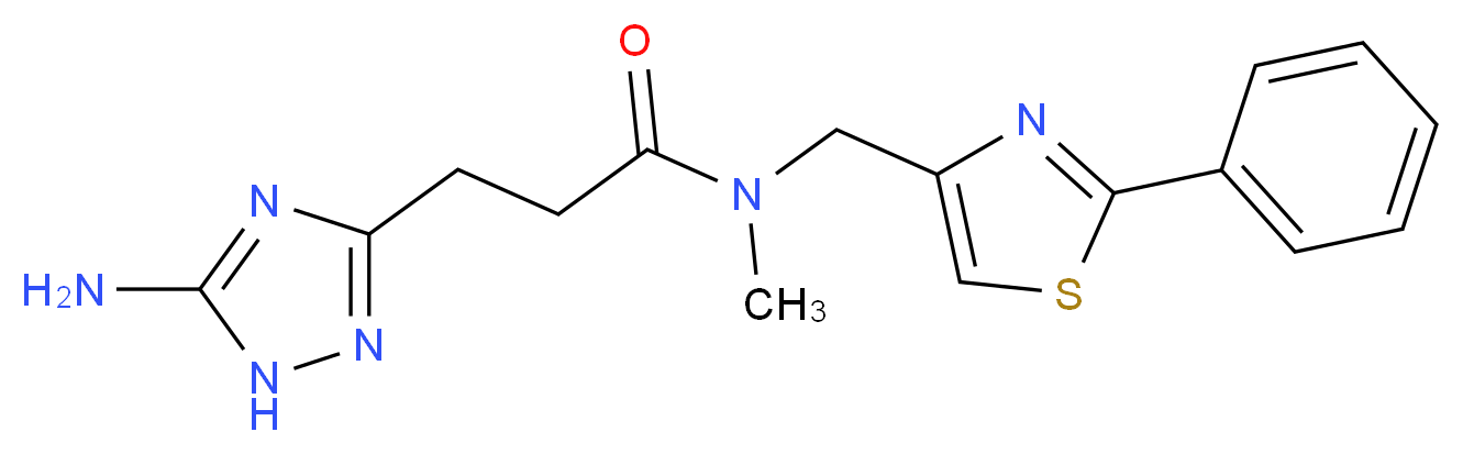 3-(5-amino-1H-1,2,4-triazol-3-yl)-N-methyl-N-[(2-phenyl-1,3-thiazol-4-yl)methyl]propanamide_Molecular_structure_CAS_)