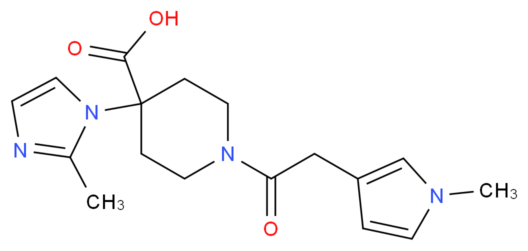 4-(2-methyl-1H-imidazol-1-yl)-1-[(1-methyl-1H-pyrrol-3-yl)acetyl]piperidine-4-carboxylic acid_Molecular_structure_CAS_)