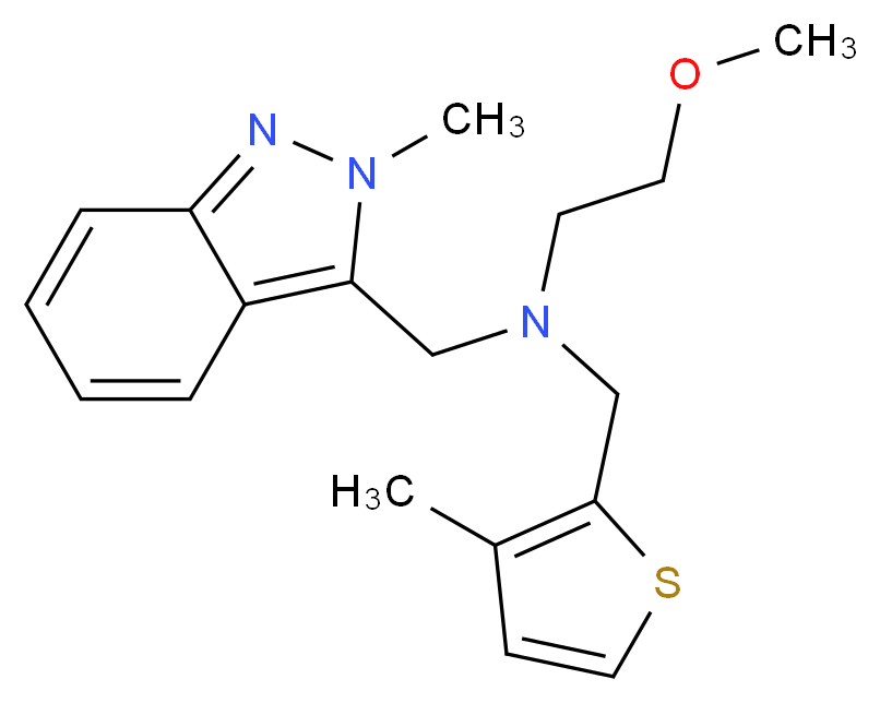 (2-methoxyethyl)[(2-methyl-2H-indazol-3-yl)methyl][(3-methyl-2-thienyl)methyl]amine_Molecular_structure_CAS_)