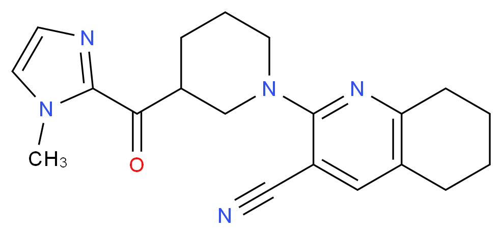2-{3-[(1-methyl-1H-imidazol-2-yl)carbonyl]-1-piperidinyl}-5,6,7,8-tetrahydro-3-quinolinecarbonitrile_Molecular_structure_CAS_)