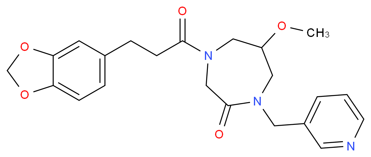 4-[3-(1,3-benzodioxol-5-yl)propanoyl]-6-methoxy-1-(3-pyridinylmethyl)-1,4-diazepan-2-one_Molecular_structure_CAS_)