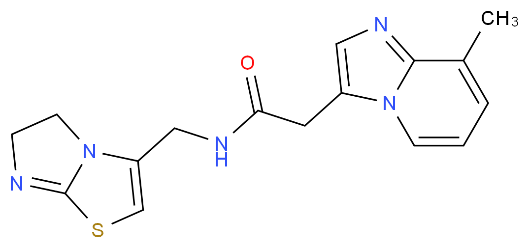 N-(5,6-dihydroimidazo[2,1-b][1,3]thiazol-3-ylmethyl)-2-(8-methylimidazo[1,2-a]pyridin-3-yl)acetamide_Molecular_structure_CAS_)