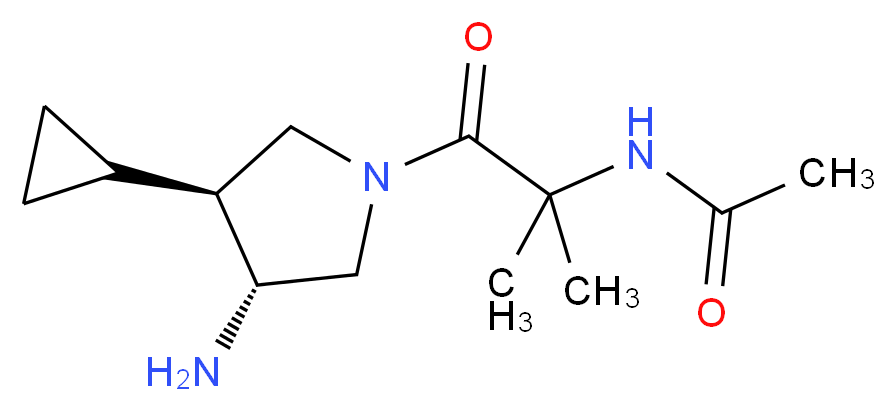 N-{2-[(3R*,4S*)-3-amino-4-cyclopropyl-1-pyrrolidinyl]-1,1-dimethyl-2-oxoethyl}acetamide (non-preferred name)_Molecular_structure_CAS_)