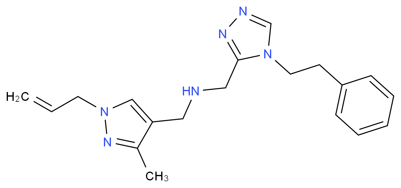 1-(1-allyl-3-methyl-1H-pyrazol-4-yl)-N-{[4-(2-phenylethyl)-4H-1,2,4-triazol-3-yl]methyl}methanamine_Molecular_structure_CAS_)