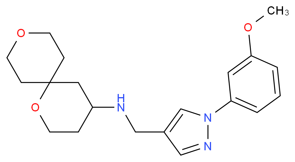 1,9-dioxaspiro[5.5]undec-4-yl{[1-(3-methoxyphenyl)-1H-pyrazol-4-yl]methyl}amine_Molecular_structure_CAS_)
