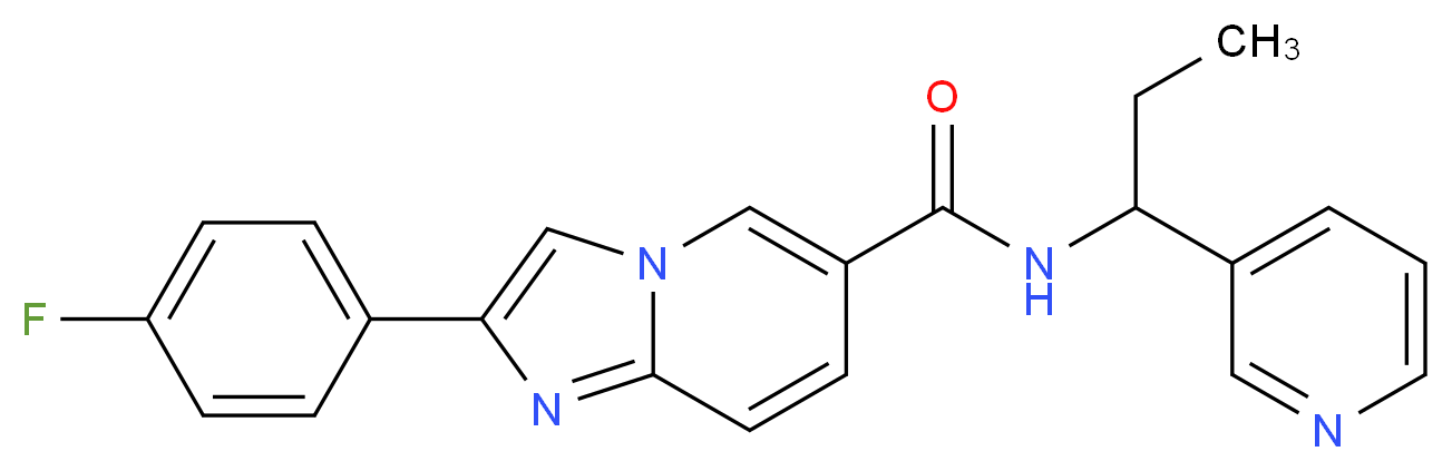 2-(4-fluorophenyl)-N-(1-pyridin-3-ylpropyl)imidazo[1,2-a]pyridine-6-carboxamide_Molecular_structure_CAS_)
